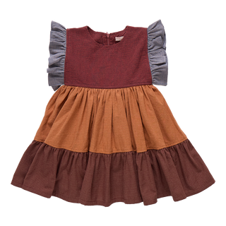 Pink Chicken Girls Kit Dress - Mixed Checks
Children's dress with a layered design on a white background