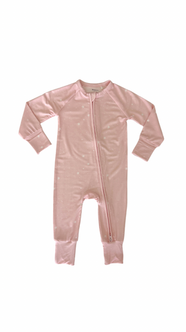In My Jammers Baby Pink Star Zipper Romper, In My Jammers, Bamboo, Bamboo Pajamas, cf-size-0-3-months, cf-size-12-18-months, cf-size-18-24-months, cf-size-2t, cf-size-6-9-months, cf-size-9-12