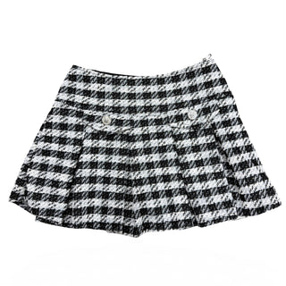 Black and white houndstooth skort by Flowers By Zoe featuring a stylish, tailored design and a flattering fit.