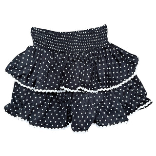 FBZ Black & White Polka Dot Tiered Skirt
Black polka dot skirt with ruffled layers on a white background