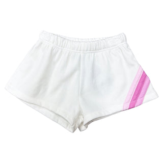 FBZ Pink Multi Stripe Off White Shorts
White shorts with pink trim on a white background