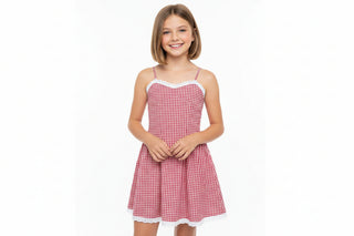FBZ Red Gingham Sleeveless Dress