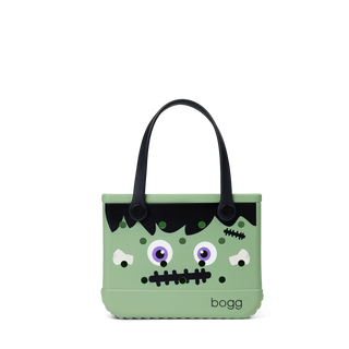 Bitty Bogg® Bag - Frankenbogg
Green monster-themed tote bag with black hair and purple eyes on a white background, featuring the brand 'bogg'.