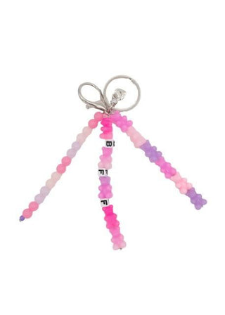 Bari Lynn Bag Charm - Love
A beaded keychain charm with a silver lobster clasp, featuring pastel pink, purple, and light blue beads, with some letter beads spelling out 'FBI' on a white string.