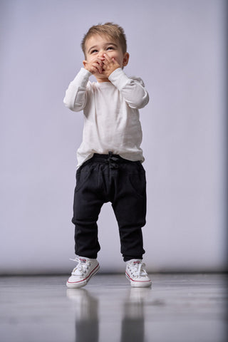 Little Bipsy Ribbed Joggers - Black