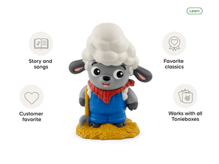 Tonies Character - Baby Einstein: Farm Explorers
Toy figure of a sheep with features listed on a white background