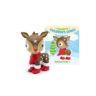 Tonies Character: Favorite Children’s Songs: Holiday Songs 2
Two reindeer figurines with a book titled 'Favorite Children's Songs' on a white background