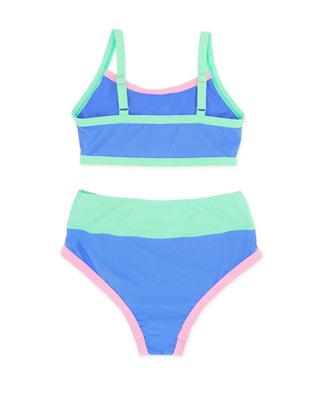 Feather 4 Arrow Retro Ringer Bikini - Blue Jay
Blue and green bikini set on a white background