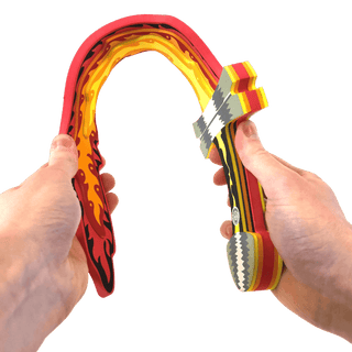 Liontouch Sword - Fantasy Flame
Colorful dog toy with a handle held by two hands on a transparent background