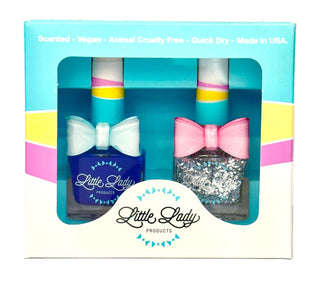 Frosty Duo Nail Polish Set
Two bottles of nail polish with bows in a 'Little Lady' branded box.