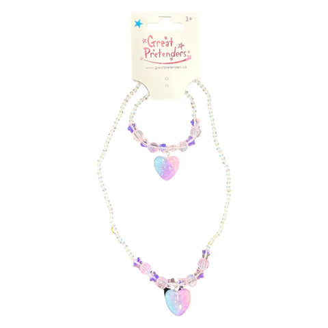 Great Pretenders Galaxy Heart Necklace & Bracelet Set