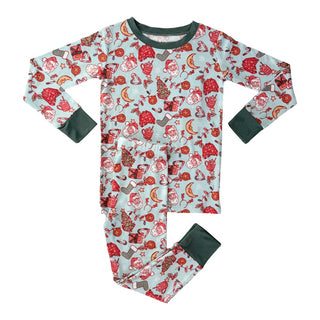 In My Jammers, In My Jammers x Bre Sheppard Christmas Doodle Dreams L/S 2pc PJ Set - Blue - Basically Bows & Bowties