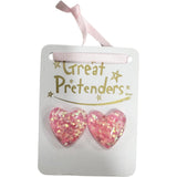 Great Pretenders, Great Pretenders Boutique Glitter Hearts Clip On Earrings - Basically Bows & Bowties