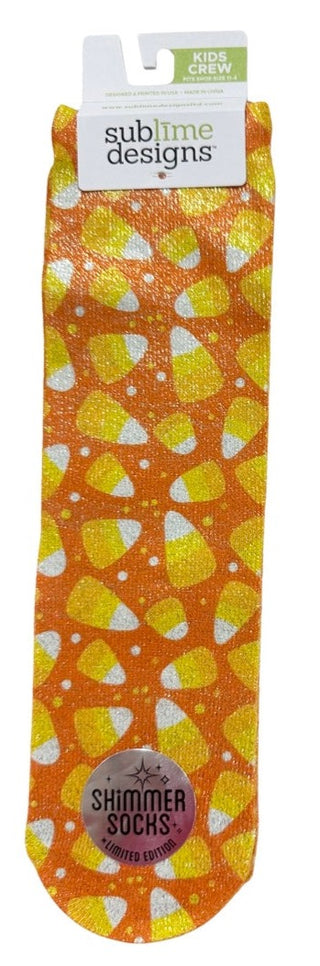 Sublime Designs Shimmer Socks - Candy Corn, Wee Ones, Boo Basket, cf-size-adult-no-show-w-4-12-m-6-12, cf-type-socks, cf-vendor-wee-ones, Halloween, Halloween Socks, Socks, Socks - Basically 