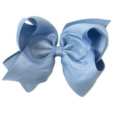 Wee Ones French Blue King Overlay Grosgrain Bow on Clippie