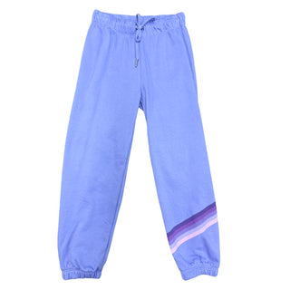 FBZ Purple Wash Tonal Stripe Joggers Light purple sweatpants with a striped design on a white background