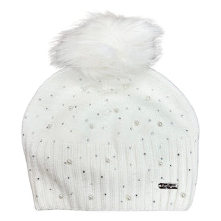 Bari Lynn Scattered Pearl & Crystal Hat - Off White, Bari Lynn, Bari Lynn, Bari Lynn Beanie, Bari Lynn Fur Pom Beanie, Bari Lynn Jewel Fur Pom Beanie, Beanie, cf-type-hats, cf-vendor-bari-lyn