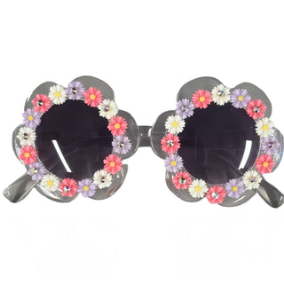 Bari Lynn Daisy Charm Swarovski Embellished Sunglasses - Coral Multi