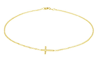 Cherished Moments 14K Gold-Plated Children's Horizontal Cross Necklace