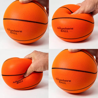 Anywhere Sports - Silent Basketball
Orange inflatable ball labeled 'Anywhere Ball' held by a hand on a white background.