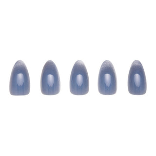 Glamnetic Press-On Nails Short Almond - Baby Blues
Set of five blue nail polish samples on a white background