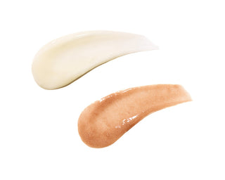 Glimmer Wish Hot Chocolate and Toasted Marshmallow Glimmer Whip Duo
Two swatches of cream, one light and one beige, on a white background