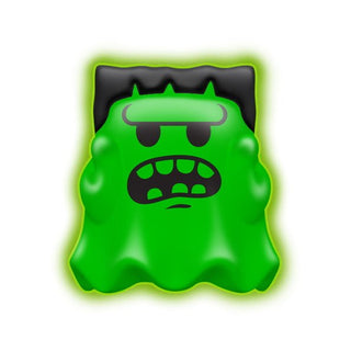 NeeDoh Needohween Glowy Ghost
Green character with black hair and mouth on a white background