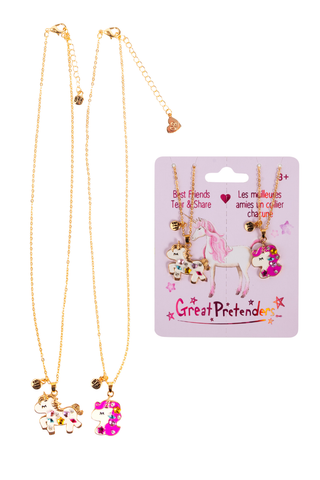 Great Pretenders Tear & Share Necklaces - Bejeweled Unicorns