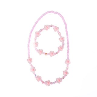 Great Pretenders Pink Crystal Blooms Necklace & Bracelet Set
Pink beaded necklace on a white background