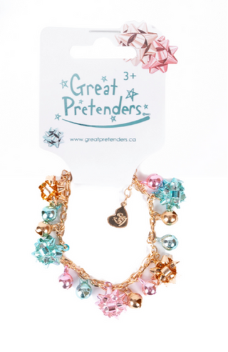 Great Pretenders Jingle All the Way Bracelet Pink Teal Gold
Colorful jewelry set with 'Great Pretenders' branding on a white background