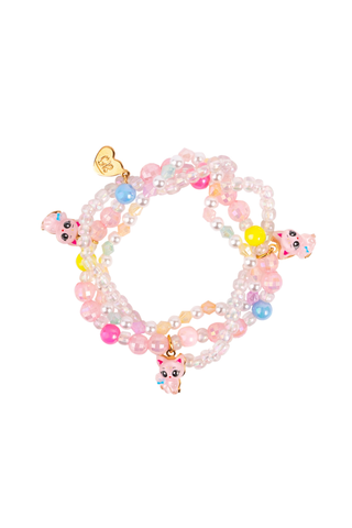 Great Pretenders Kitten Caboodle Bracelet
Colorful beaded bracelet with small animal charms on a white background
