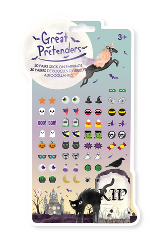 Great Pretenders Stick on Earring Set - Halloween
Halloween-themed earring set packaging with 'Great Pretenders' branding.