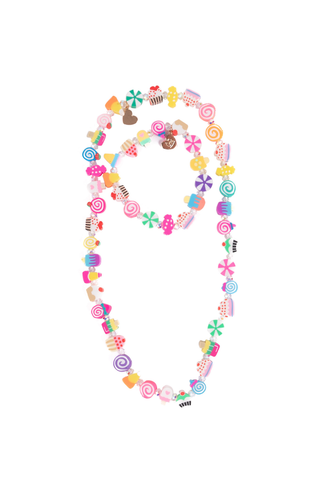 Great Pretenders Sweet Treats Necklace & Bracelet Set
Colorful necklace with various shaped beads on a white background