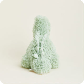 Green Long Neck Dinosaur Warmies
Green plush toy with white accents on a light beige background