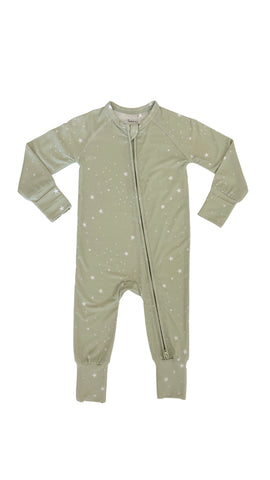 In My Jammers Green Star Zipper Romper, In My Jammers, Bamboo, Bamboo Pajamas, cf-size-12-18-months, cf-size-18-24-months, cf-size-9-12-months, cf-type-pajamas, cf-vendor-in-my-jammers, Conve