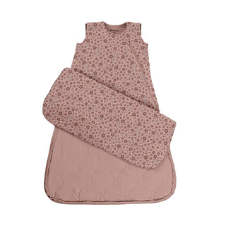 Gunamuna Sleep Sack 1.0 TOG - Petals
Folded pink baby sleeping bag with floral pattern on a white background