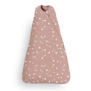 Gunamuna Swaddle Sleep Sack 1.0 TOG - Hearts
Pink baby swaddle with white heart pattern on a white background
