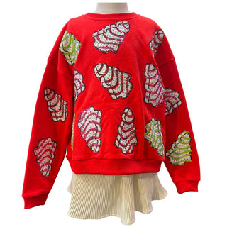 Queen of Sparkles KIDS Little Debbie Trees Sweatshirt - Red