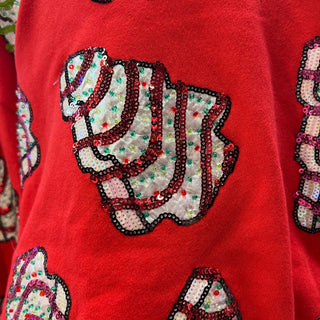 Queen of Sparkles KIDS Little Debbie Trees Sweatshirt - Red