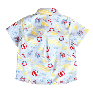 Hollis Baker Beach Days Beau Polo shirt in light fabric with a casual fit, perfect for relaxed summer beach outings.
