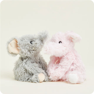 Warmies Elephant Hugs
Two plush toys, one gray and one pink, on a light background