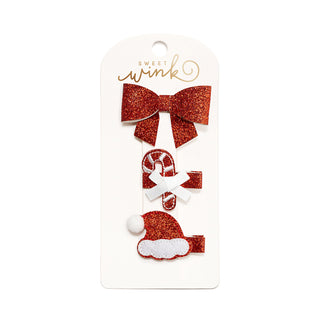 Sweet Wink, Sweet Wink Candy Cane Cutie Christmas Clip Set - Basically Bows & Bowties