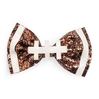 Sweet Wink Glitter Football Bow Hair Clip