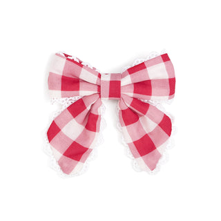 Sweet Wink, Sweet Wink Red Gingham Bow Clip, Hair Accessories - Basically Bows & Bowties