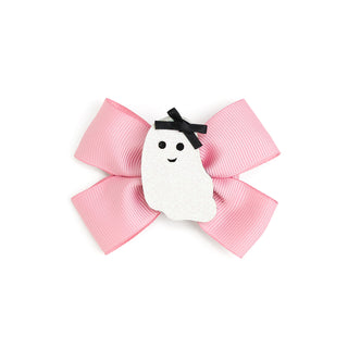 Sweet Wink Sweet Ghost Halloween Grosgrain Bow Clip
Pink bow with a ghost charm on a white background