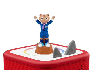 Tonies Character - The Laurie Berkner Band: Harry the Chipmunk's Treasure Hunt
Toy figure of a character in a blue suit on a red and white base with shark fin design.