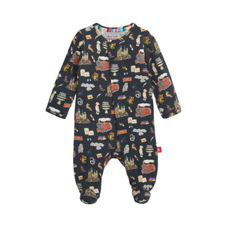 Magnetic Me Harry Potter First Year Footie
Baby onesie with colorful pattern on a white background
