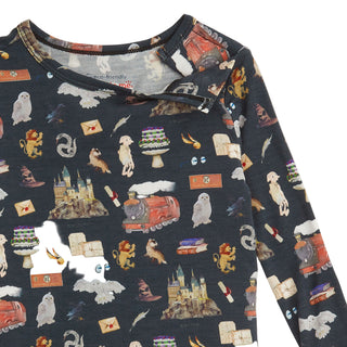 Magnetic Me Harry Potter First Year Modal L/S Pajama Set
Children's long-sleeve shirt with Harry Potter-themed pattern on a white background