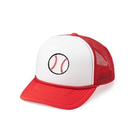 Sweet Wink Baseball Patch Trucker Hat - Red/White