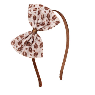 Sweet Wink Football Love Tulle Bow Hard Headband